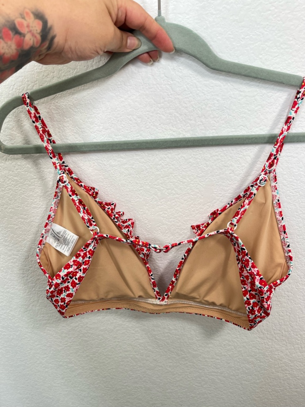 J.Crew Factory Ruffle french bikini 2pc set Mini floral print size Large - Picture 5 of 13